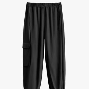 Cuyana Black Washable Silk Joggers Sz XL